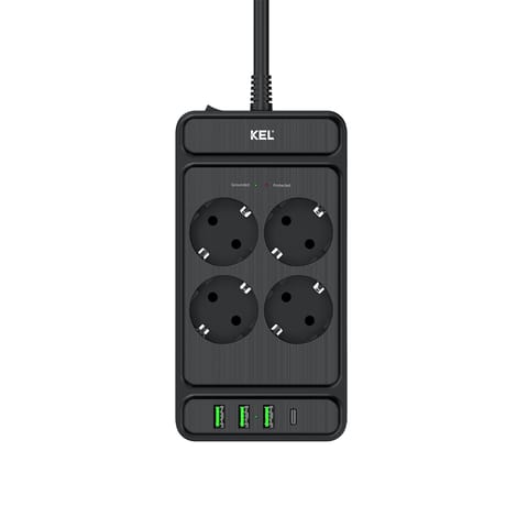 ⁨Listwa przepięciowa, 4 gniazda 2p+z oraz gniazdami usb a, usb c, 2m, schuko ; kel⁩ w sklepie Wasserman.eu