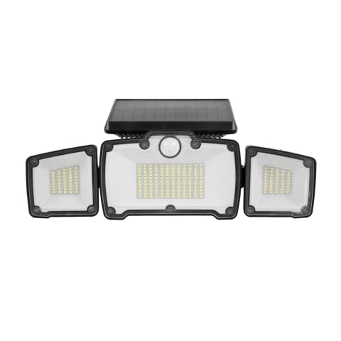 ⁨Lampa ścienna solarna 3x panel 218 led z pilotem , czujnik ruchu, zmierzchu – 4w ; 500lm – ip65⁩ w sklepie Wasserman.eu
