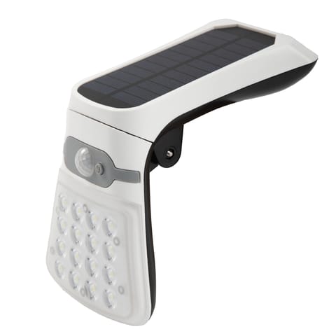 ⁨Lampa ścienna solarna składana czujnik ruchu i zmierzchu, 2,5w; 220lm; 6000k + 16xled smd tył – ip44⁩ w sklepie Wasserman.eu