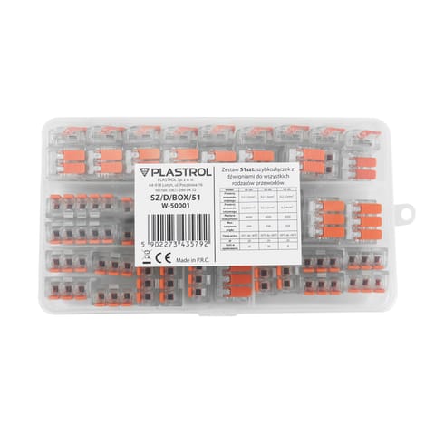 ⁨Zestaw 51szt szybkozłączek z dźwigniami do wszystkich rodzajów przewodów: sz-2d x25szt; sz-3dx20szt; sz-5dx6szt⁩ w sklepie Wasserman.eu