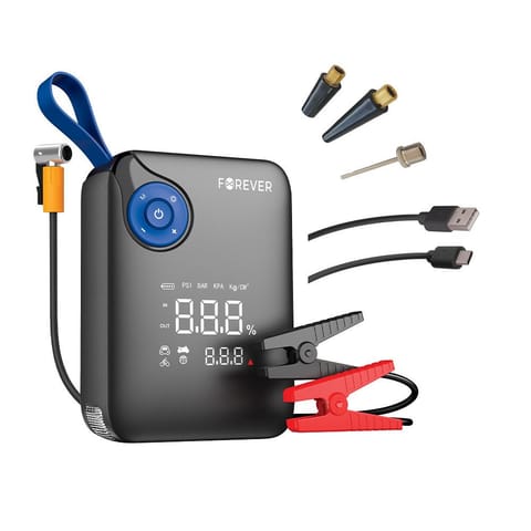 ⁨Forever jump starter 4w1 js-400 7200mah czarno-niebieski⁩ w sklepie Wasserman.eu