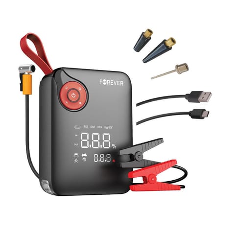 ⁨Forever jump starter 4w1 js-400 7200mah czarno-czerwony⁩ w sklepie Wasserman.eu