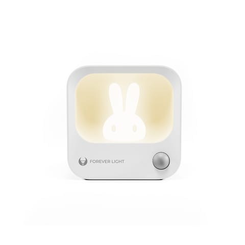 ⁨Lampka nocna z króliczkiem led pure flc-10 lea pir biała 500mah forever light⁩ w sklepie Wasserman.eu