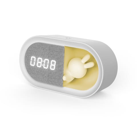 ⁨Budzik z nocnym króliczkiem led pure fnl-05 ingrid biały podłużny, 1200 mah forever light⁩ w sklepie Wasserman.eu