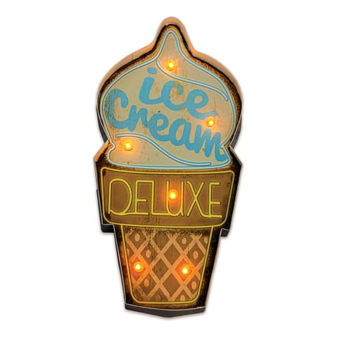 ⁨Znak metalowy retro led ice cream forever light⁩ w sklepie Wasserman.eu