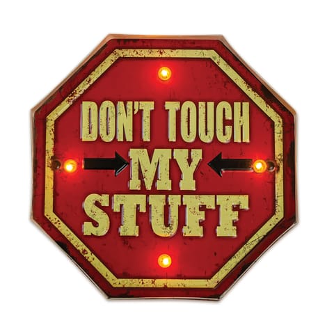 ⁨Znak metalowy retro led don’t touch forever light⁩ w sklepie Wasserman.eu