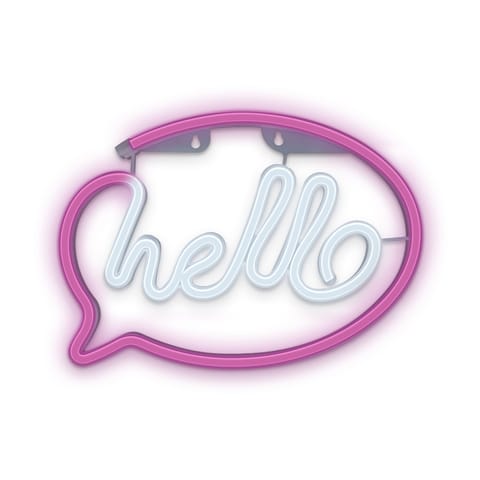 ⁨Neon led hello róż biały bat + usb flne15 forever light⁩ w sklepie Wasserman.eu