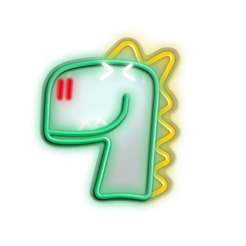 ⁨Neon dekoracyjny led jurassic dino zielony z ściemniaczem + usb⁩ w sklepie Wasserman.eu