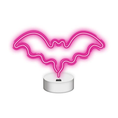⁨Neon na podstawce led nietoperz różowy nne07 neolia⁩ w sklepie Wasserman.eu