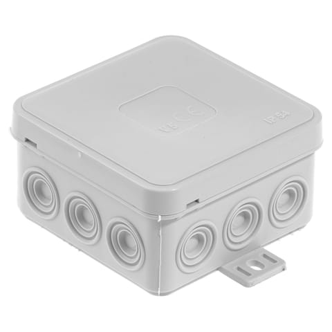 ⁨Puszka n/t hermetyczna v5 ip-54 75x75x41 12-wl klik z osłabieniami szara⁩ w sklepie Wasserman.eu