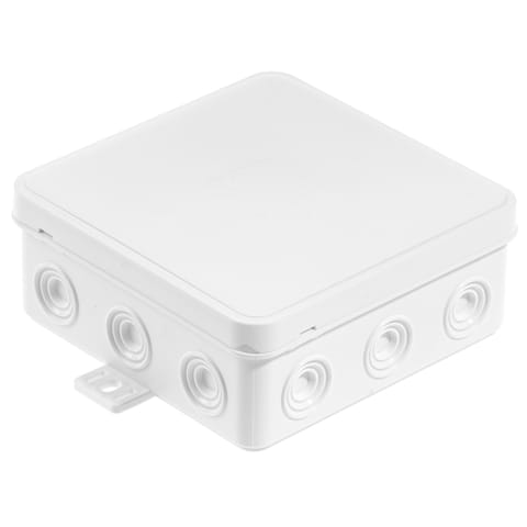 ⁨Puszka n/t hermetyczna v7 ip-54 100x100x41 12-wl klik z osłabieniami biała⁩ w sklepie Wasserman.eu