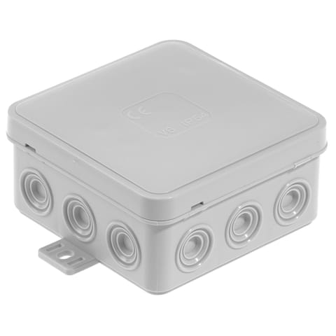 ⁨Puszka n/t hermetyczna v6 ip-54 85x85x41 12-wl klik z osłabieniami szara⁩ w sklepie Wasserman.eu