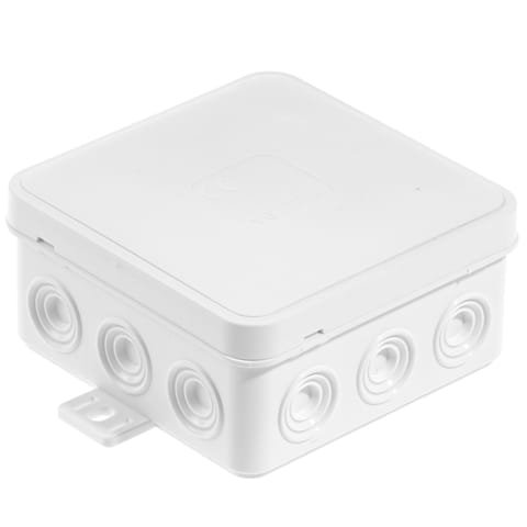 ⁨Puszka n/t hermetyczna v6 ip-54 85x85x41 12-wl klik z osłabieniami biała⁩ w sklepie Wasserman.eu