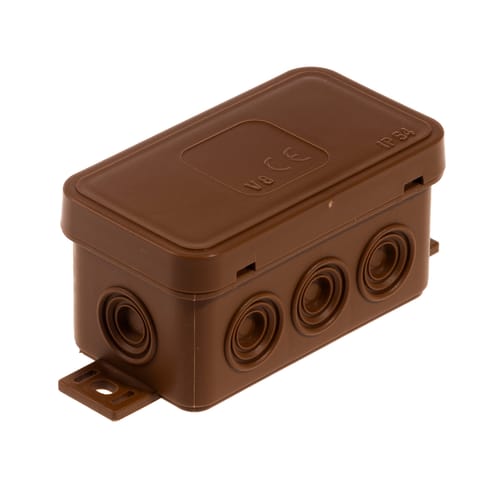 ⁨Puszka n/t hermetyczna v8 ip-54 80x45x41 8-wl klik z osłabieniami brązowa⁩ w sklepie Wasserman.eu
