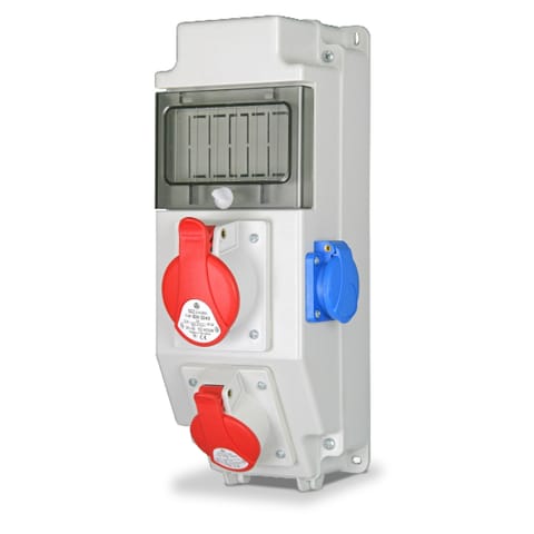 ⁨Rozdzielnica stała z oknem na bezpieczniki, 2x32a 5p, 1x250v 2p+z⁩ w sklepie Wasserman.eu