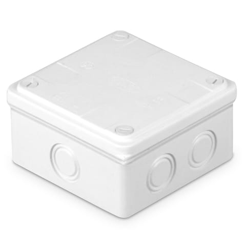 ⁨Puszka instalacyjna odgałęźna, naścienna 100x100x50, zaopatrzona w siedem dławic bezgwintowych d-25, ip55⁩ w sklepie Wasserman.eu