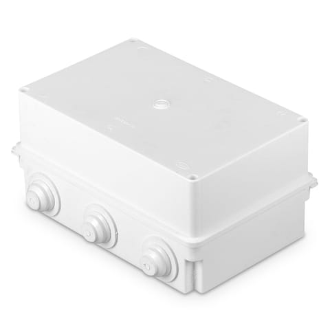 ⁨Puszka instalacyjna, izolacyjna, odgałęźna, 6-wlotowa z dławicami d-30, n/t, wymiar 235x150x115, ip55⁩ w sklepie Wasserman.eu