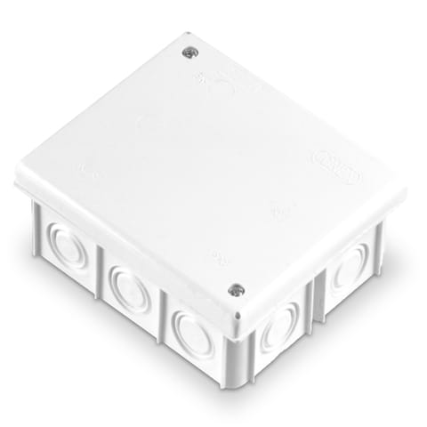 ⁨Puszka instalacyjna, izolacyjna, odgałęźna, 14-wlotowa, wtynkowa z osłabieniami ścianek, z pazurkami do mocowania w płytach gipsowych, PO, ?16÷21, IP20, wymiar 8095⁩ w sklepie Wasserman.eu