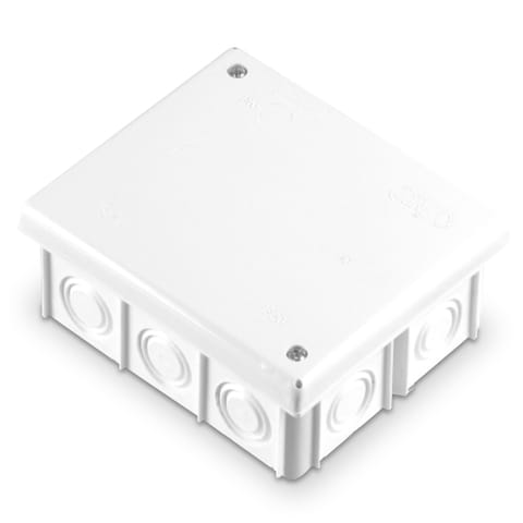 ⁨Puszka instalacyjna, izolacyjna, odgałęźna, 14-wlotowa, wtynkowa z osłabieniami ścianek, z pazurkami do mocowania w płytach gipsowych, PO, ?16÷21, IP20, wymiar 809 z pięcioma zaciskami 1x4mm2⁩ w sklepie Wasserman.eu