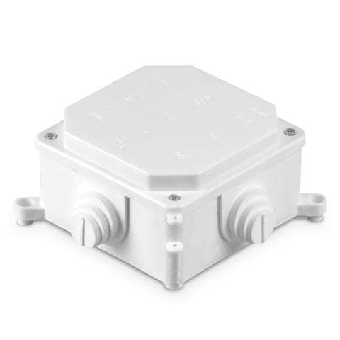 ⁨Puszka odgałęźna kablowa ip44 dławica rurka pod przewód, wymiar 103x103x60⁩ w sklepie Wasserman.eu