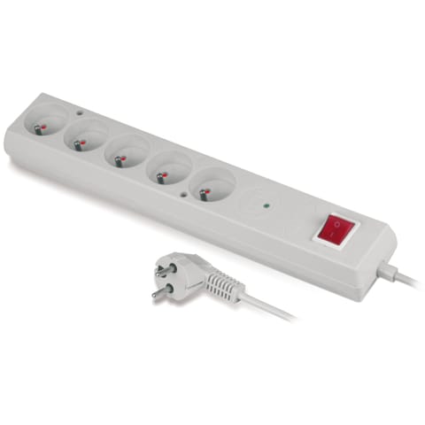 ⁨Surge protector with switch 5x2P+Z, cable 5m⁩ at Wasserman.eu