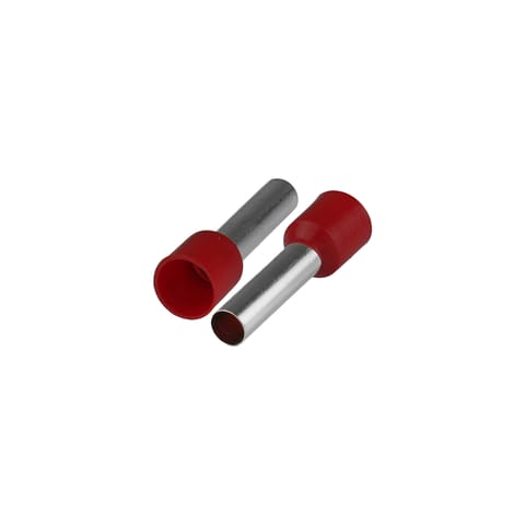 ⁨Końcówka tulejkowa izolowana do przewodów 1x10mm2; dł tulejki 27,5mm czerwony  50 szt.⁩ w sklepie Wasserman.eu
