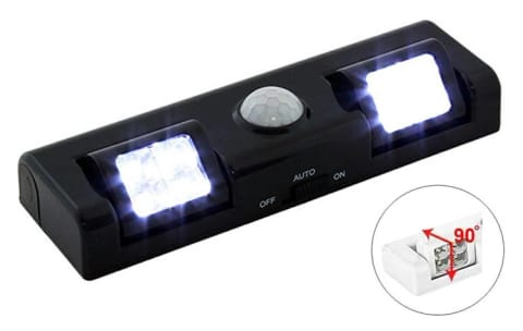 ⁨ZD26B Lamp: 8-led motion sensor, black⁩ at Wasserman.eu