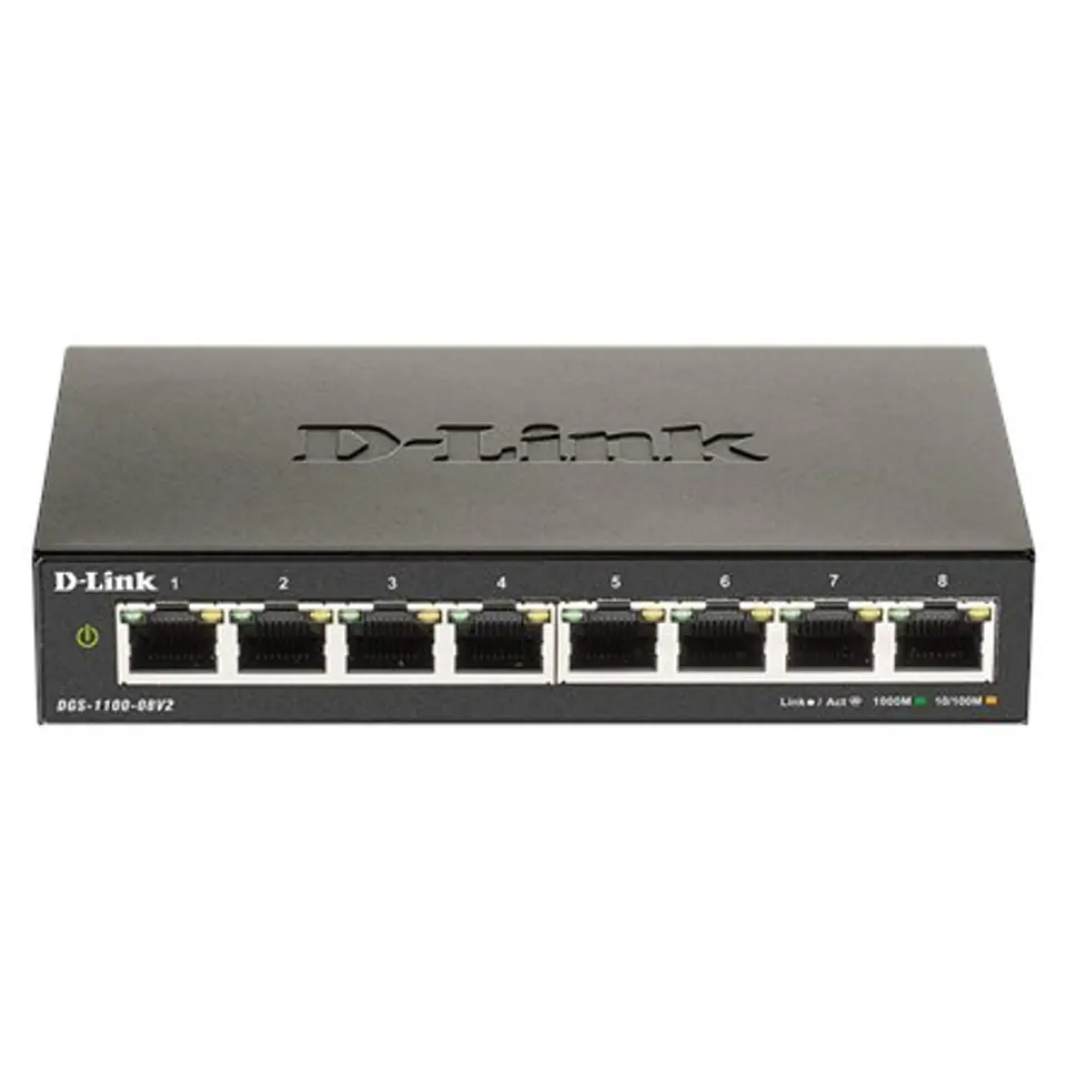 ⁨D-Link | Smart Gigabit Ethernet Switch | DGS-1100-08V2 | Managed | Desktop | 1 Gbps (RJ-45) ports quantity | SFP ports quantity⁩ w sklepie Wasserman.eu