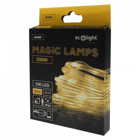 ⁨Magiczne lampki 100 led 3000k 10m dc5v⁩ w sklepie Wasserman.eu