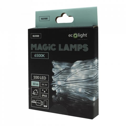 ⁨Magiczne lampki 100 led 6500k 10m dc5v⁩ w sklepie Wasserman.eu