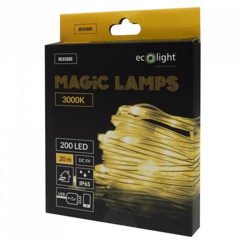 ⁨Magiczne lampki 200 led 3000k 20m dc5v⁩ w sklepie Wasserman.eu