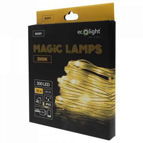 ⁨Magiczne lampki 300 led 3000k 30m dc5v⁩ w sklepie Wasserman.eu