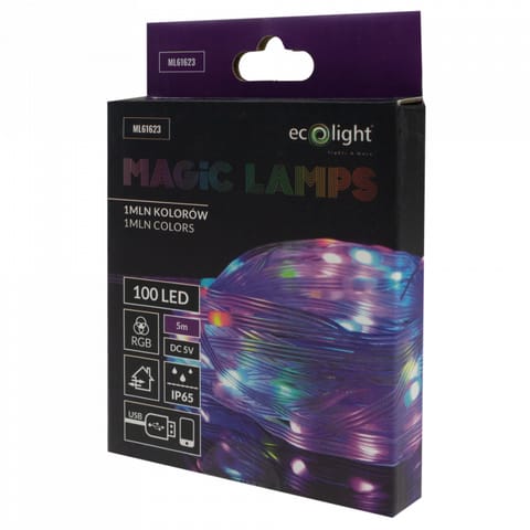 ⁨Magiczne lampki 100led 1mln kolorów 5m dc5v⁩ w sklepie Wasserman.eu