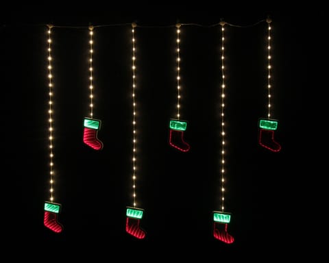⁨Dekor świąteczny giralnda skarpety led 1.2m x 1.2m / 3m⁩ w sklepie Wasserman.eu