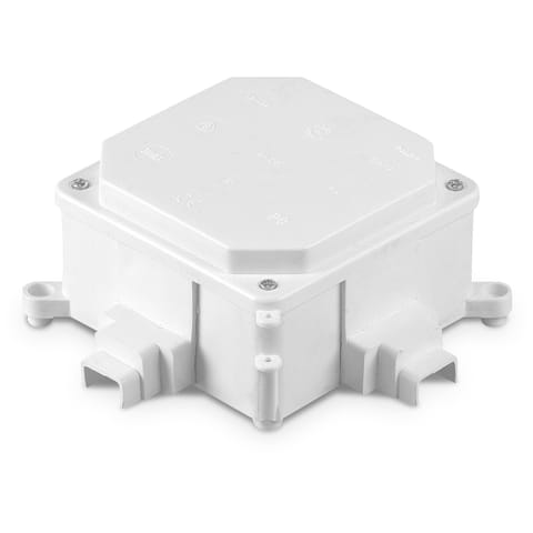 ⁨Puszka pdgałęźna kątowa, dławica pod kanał elektroinstalacyjny, wymiar 103x103x60⁩ w sklepie Wasserman.eu