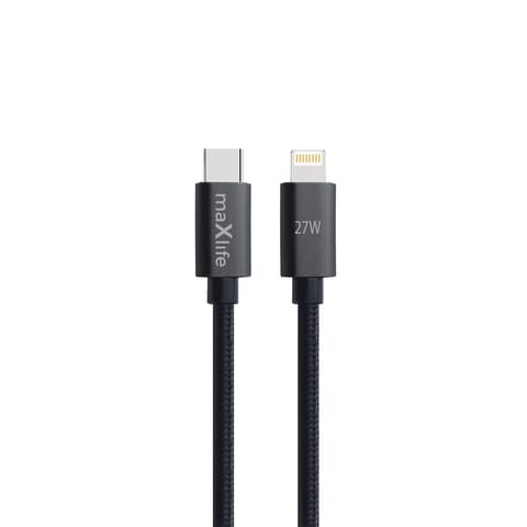⁨Maxlife kabel mxuc-12 usb-c – lightning 2,0 m 27w czarny⁩ w sklepie Wasserman.eu