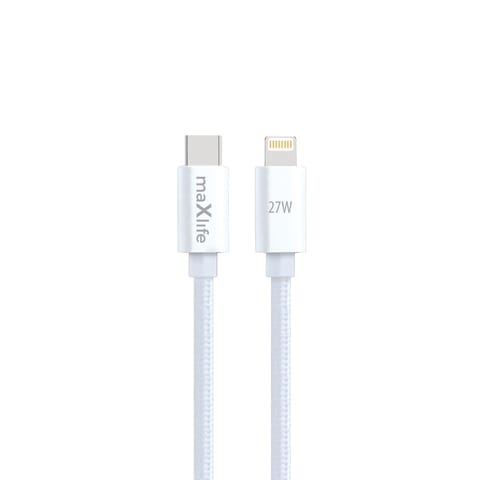 ⁨Maxlife kabel mxuc-12 usb-c – lightning 1,0 m 27w biały⁩ w sklepie Wasserman.eu