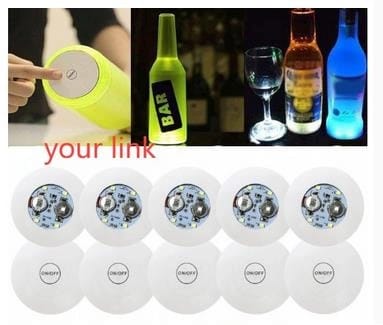 ⁨DA783 Podstawka naklejka led 3 kolory pod butelkę zestaw 10szt⁩ w sklepie Wasserman.eu