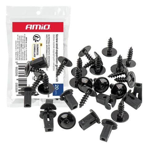 ⁨Zestaw kostek rozprężnych i wkrętów ? 12/4 mm 20szt. amio-05030⁩ w sklepie Wasserman.eu