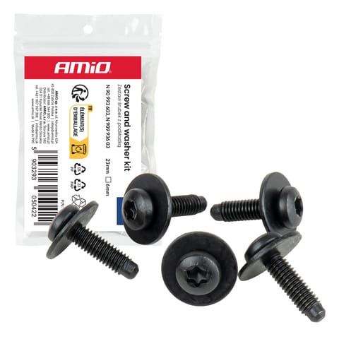 ⁨Zestaw śrubek z podkładką ? 6 mm 23 mm torx 5kpl amio-05042⁩ w sklepie Wasserman.eu