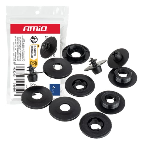 ⁨Zestaw uniwersalnych spinek do dywaników 14 mm 4szt. amio-05050⁩ w sklepie Wasserman.eu