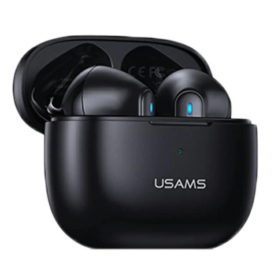 ⁨USAMS Słuchawki Bluetooth 5.2 TWS NX10 Series Dual mic bezprzewodowe czarny/black BHUNX01⁩ w sklepie Wasserman.eu