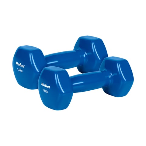 ⁨Hantelki żeliwne winylowe HEX 2x1.5kg, REBEL ACTIVE⁩ w sklepie Wasserman.eu