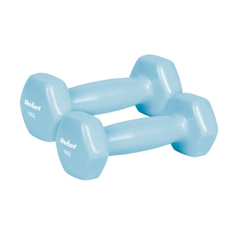 ⁨Hantelki żeliwne winylowe HEX 2x1kg, REBEL ACTIVE⁩ w sklepie Wasserman.eu