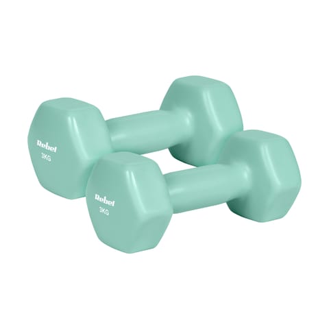 ⁨Hantelki żeliwne winylowe HEX 2x3kg, REBEL ACTIVE⁩ w sklepie Wasserman.eu