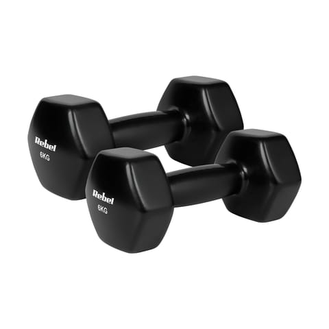 ⁨Hantelki żeliwne winylowe HEX 2x6kg, REBEL ACTIVE⁩ w sklepie Wasserman.eu