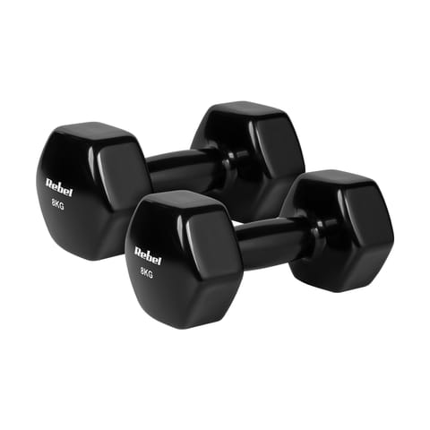 ⁨Hantelki żeliwne winylowe HEX 2x8kg, REBEL ACTIVE⁩ w sklepie Wasserman.eu