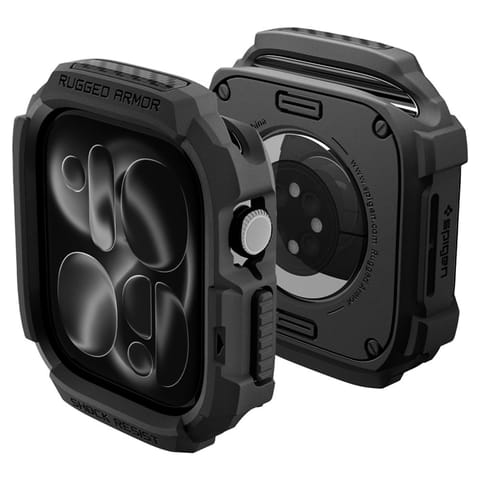 ⁨Spigen Rugged Armor - Obudowa do Apple Watch 12 42 mm (Matte Black)⁩ w sklepie Wasserman.eu