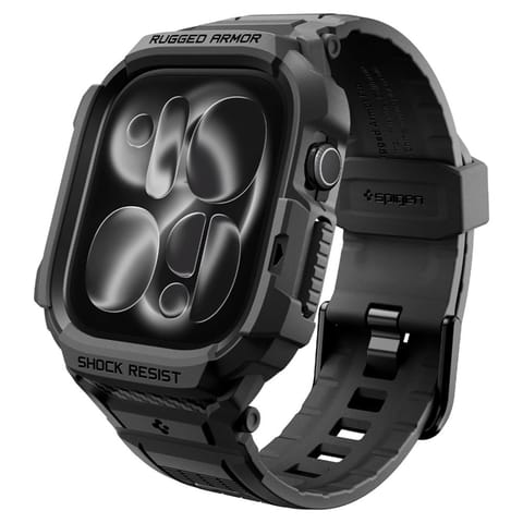 ⁨Spigen Rugged Armor Pro - Pasek z obudową do Apple Watch 12 42 mm (Matte Black)⁩ w sklepie Wasserman.eu