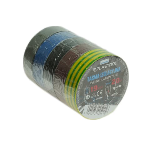 ⁨Taśma izolacyjna mix kolor pvc 19mm/20m⁩ w sklepie Wasserman.eu